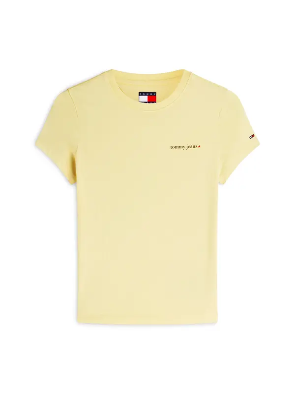 Tommy Jeans Tommy Jeans Majica 'Logo Slim'  svijetložuta / crna