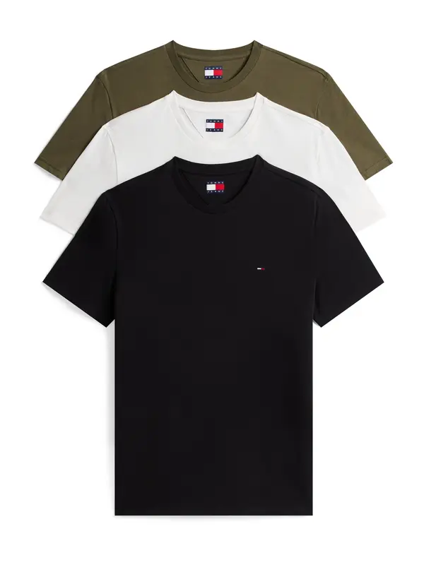 Tommy Jeans Tommy Jeans Majica  maslinasta / crna / bijela