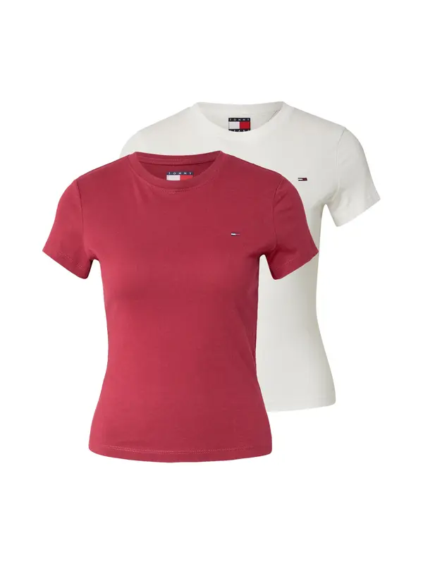 Tommy Jeans Tommy Jeans Majica  merlot / prljavo bijela