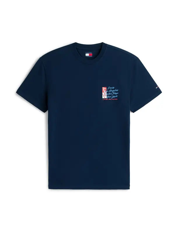 Tommy Jeans Tommy Jeans Majica  mornarsko plava / azur / svijetlocrvena / bijela