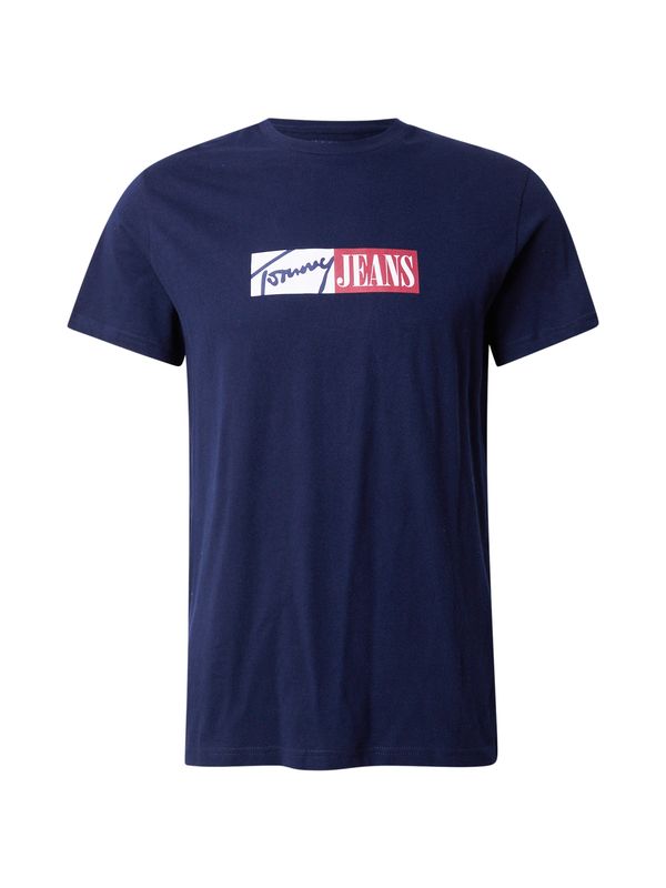 Tommy Jeans Tommy Jeans Majica  mornarsko plava / boja vina / bijela