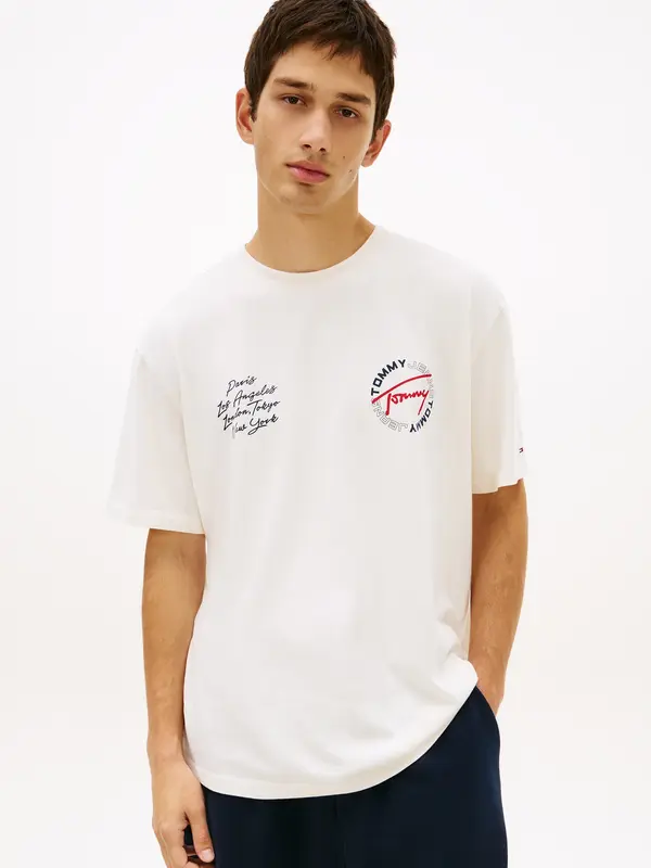 Tommy Jeans Tommy Jeans Majica  morsko plava / crvena / bijela