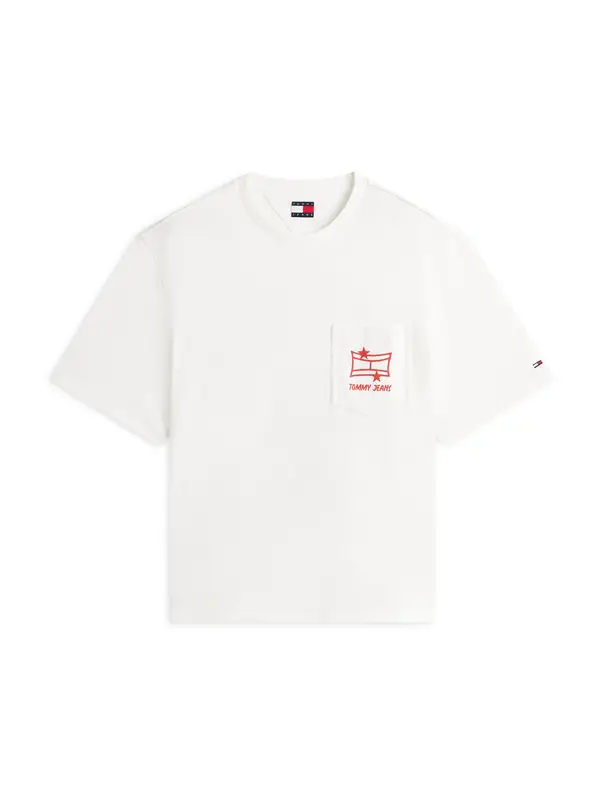 Tommy Jeans Tommy Jeans Majica  narančasto crvena / bijela