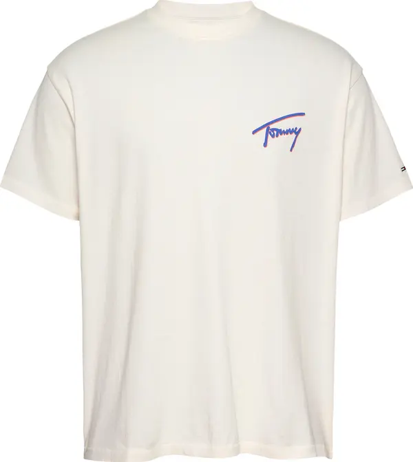 Tommy Jeans Tommy Jeans Majica  neonsko plava / narančasto crvena / bijela