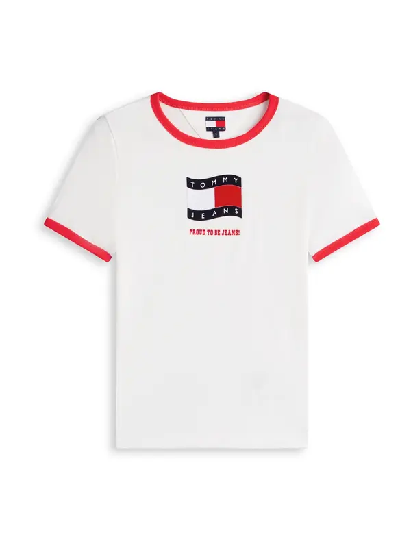 Tommy Jeans Tommy Jeans Majica 'NOVELTY'  mornarsko plava / crvena / bijela
