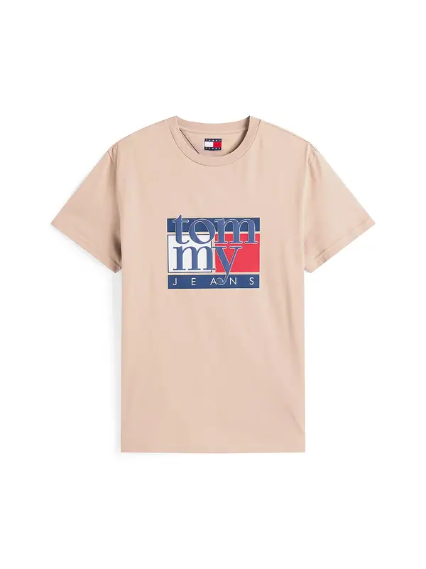 Tommy Jeans Tommy Jeans Majica  plava / svijetlosmeđa / crvena / bijela