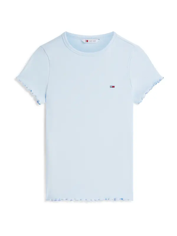 Tommy Jeans Tommy Jeans Majica 'Ruffle Trim Slim'  svijetloplava
