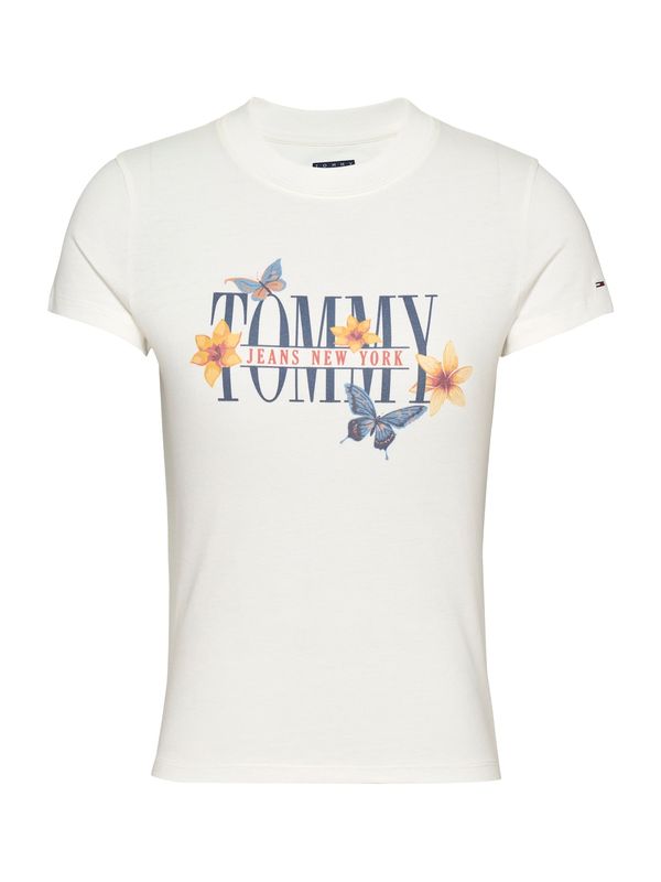 Tommy Jeans Tommy Jeans Majica  safirno plava / tamo žuta / mandarina / bijela