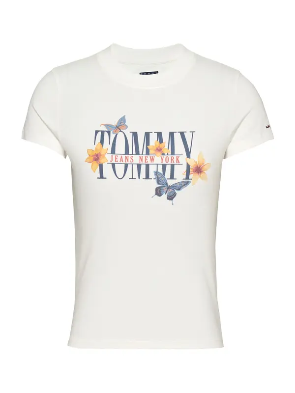 Tommy Jeans Tommy Jeans Majica  safirno plava / tamo žuta / mandarina / bijela