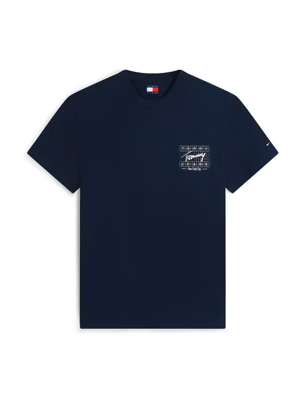 Tommy Jeans Tommy Jeans Majica 'SIGN FLAG'  mornarsko plava / bijela