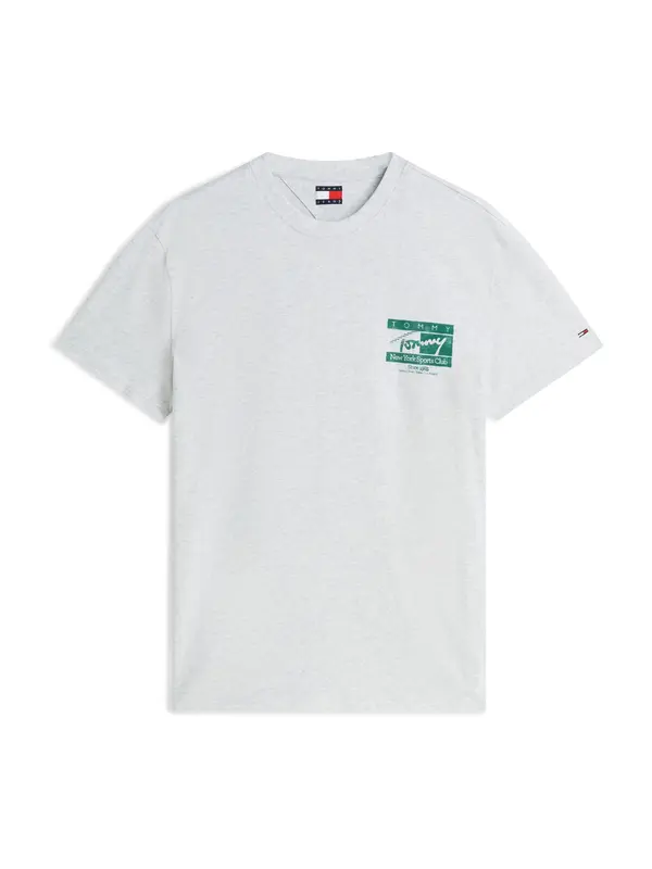 Tommy Jeans Tommy Jeans Majica 'SIGN FLAG'  svijetlosiva / petrol
