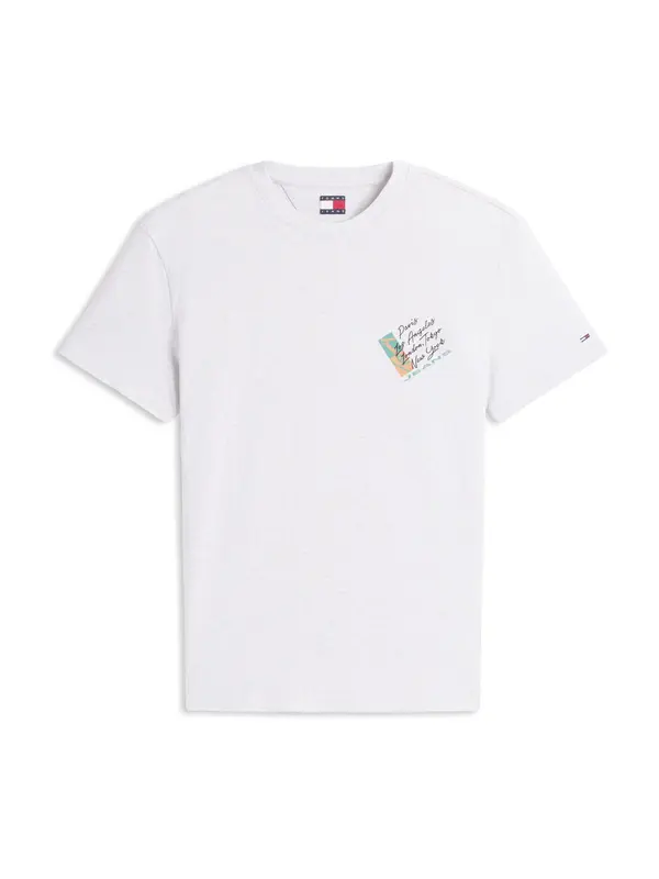 Tommy Jeans Tommy Jeans Majica  siva melange / zelena / narančasta / crna