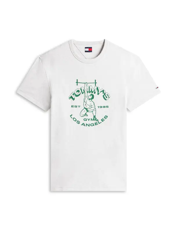 Tommy Jeans Tommy Jeans Majica  siva melange / zelena