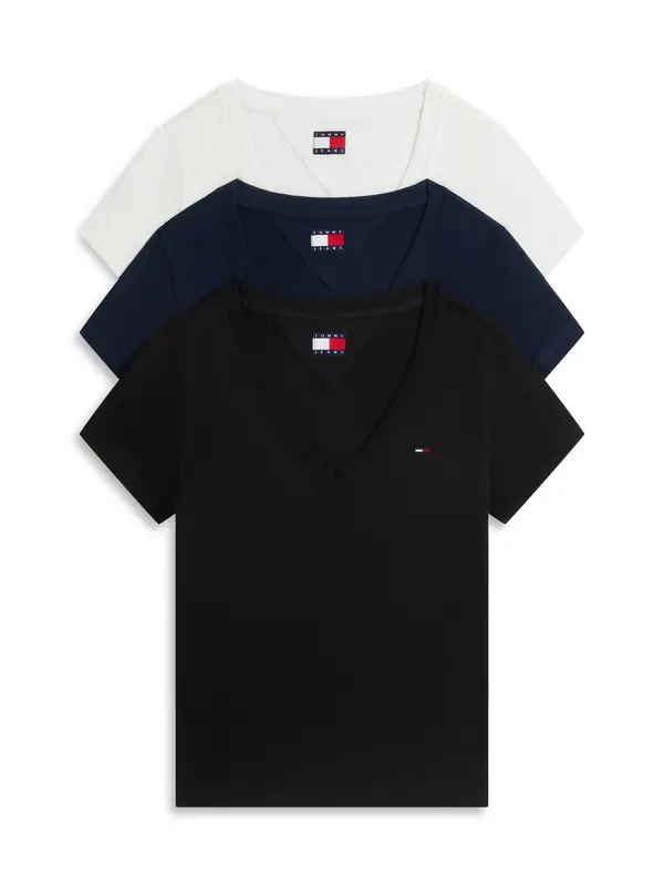 Tommy Jeans Tommy Jeans Majica 'Slim T'  mornarsko plava / crna / bijela