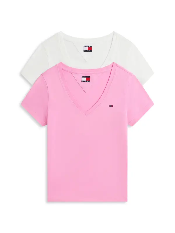 Tommy Jeans Tommy Jeans Majica  svijetloroza / bijela