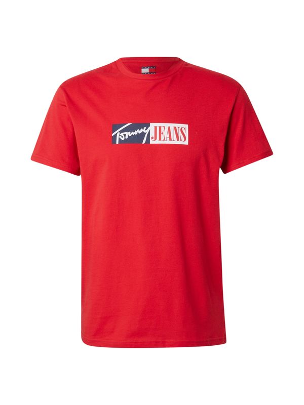 Tommy Jeans Tommy Jeans Majica  tamno plava / svijetlo crvena / bijela