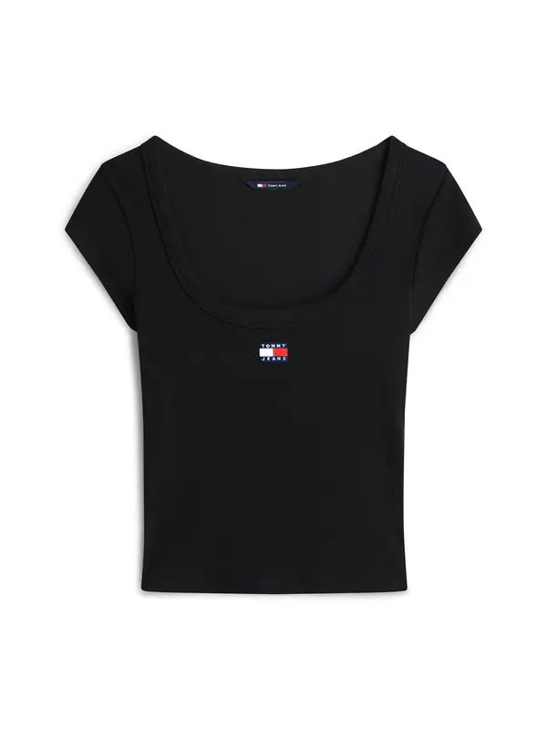 Tommy Jeans Tommy Jeans Majica 'Tommy Badge Slim'  crna
