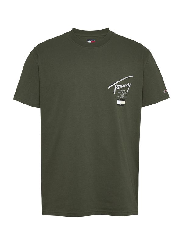 Tommy Jeans Tommy Jeans Majica  zelena / bijela