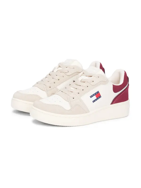Tommy Jeans Tommy Jeans Niske tenisice 'TJW RETRO BASKET SNEAKER'  bež / ecru/prljavo bijela / mornarsko plava / bordo