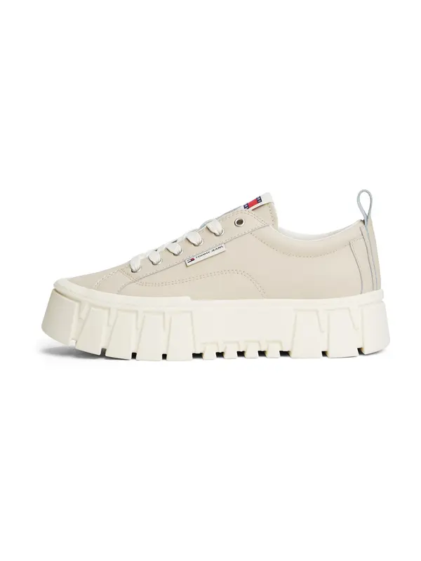 Tommy Jeans Tommy Jeans Niske tenisice 'VULC'  boja pijeska / svijetlo crvena / bijela
