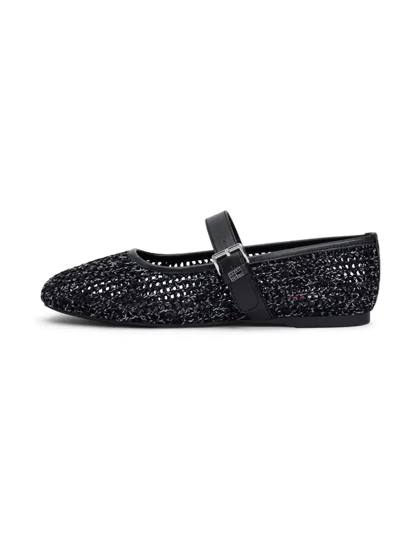 Tommy Jeans Tommy Jeans Otvorene balerinke  crna / bijela