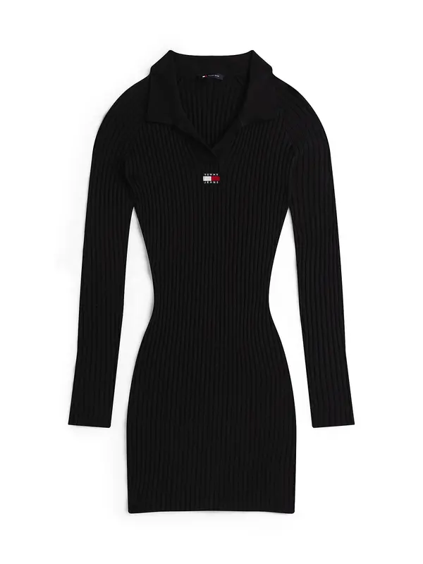 Tommy Jeans Tommy Jeans Pletena haljina  mornarsko plava / crvena / crna / bijela
