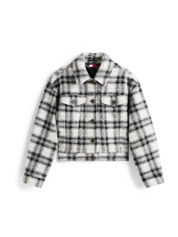 Tommy Jeans Tommy Jeans Prijelazna jakna  crna / bijela
