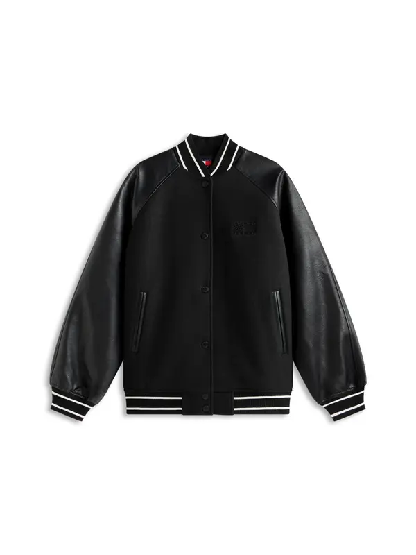 Tommy Jeans Tommy Jeans Prijelazna jakna  crna / bijela