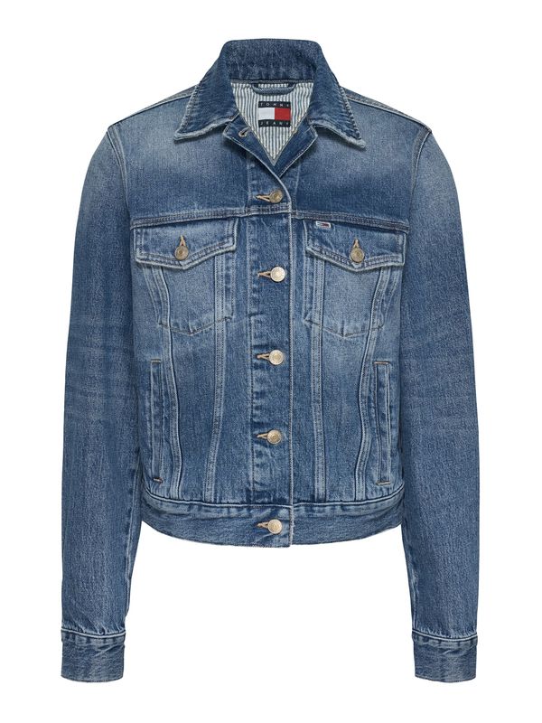 Tommy Jeans Tommy Jeans Prijelazna jakna  plavi traper / svijetlocrvena / crna / bijeli traper