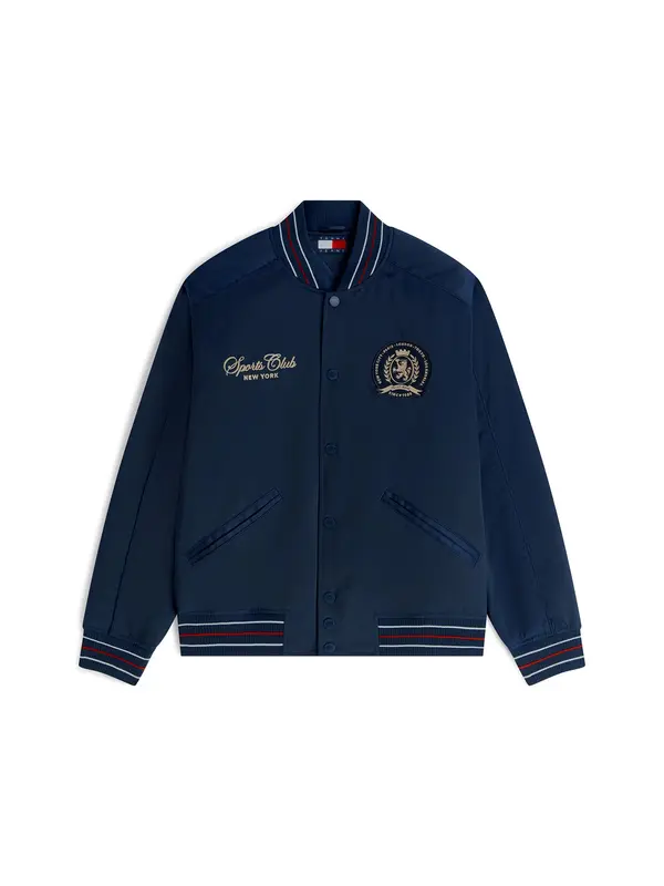 Tommy Jeans Tommy Jeans Prijelazna jakna 'Souvenir'  mornarsko plava / moka smeđa / trešnja crvena / bijela