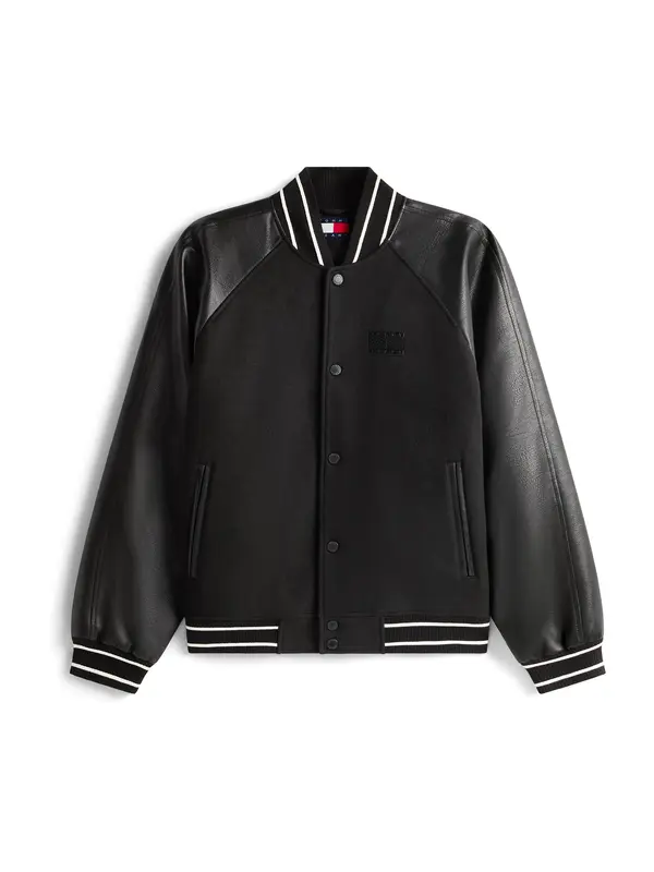 Tommy Jeans Tommy Jeans Prijelazna jakna 'Varsity'  crna / bijela