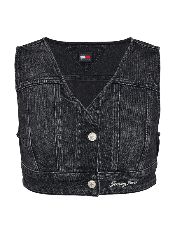 Tommy Jeans Tommy Jeans Prsluk  crni traper / bijela