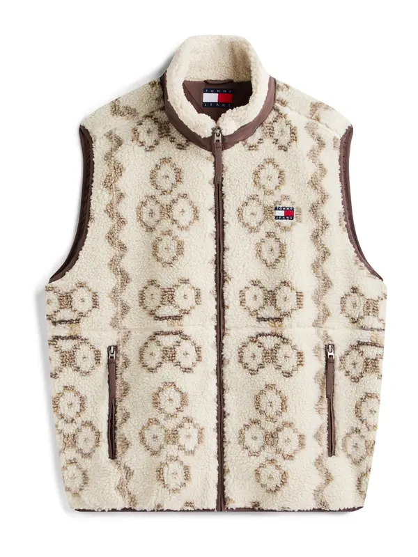 Tommy Jeans Tommy Jeans Prsluk  ecru/prljavo bijela / smeđa / svijetlosmeđa / crvena