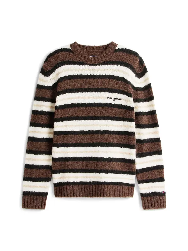 Tommy Jeans Tommy Jeans Pulover  bež / smeđa / crna / bijela
