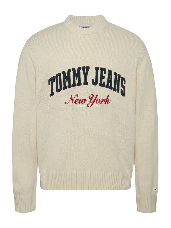 Tommy Jeans Tommy Jeans Pulover  bež / tamno crvena / crna / bijela