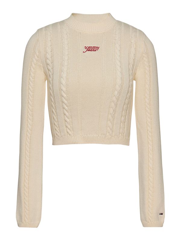 Tommy Jeans Tommy Jeans Pulover  crvena / vuneno bijela