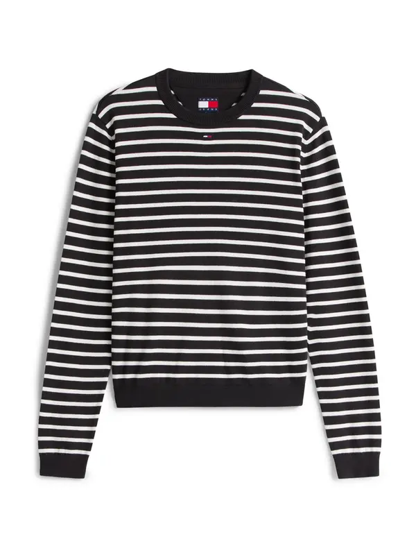 Tommy Jeans Tommy Jeans Pulover 'Essential'  crna / bijela