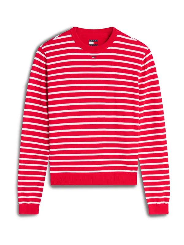 Tommy Jeans Tommy Jeans Pulover 'ESSENTIAL'  crvena / bijela