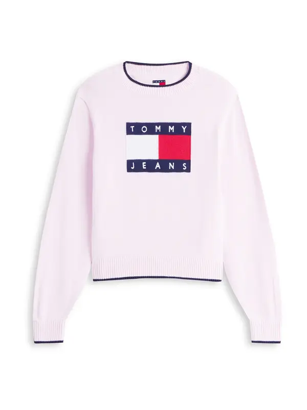 Tommy Jeans Tommy Jeans Pulover  mornarsko plava / pastelno roza / crvena / bijela
