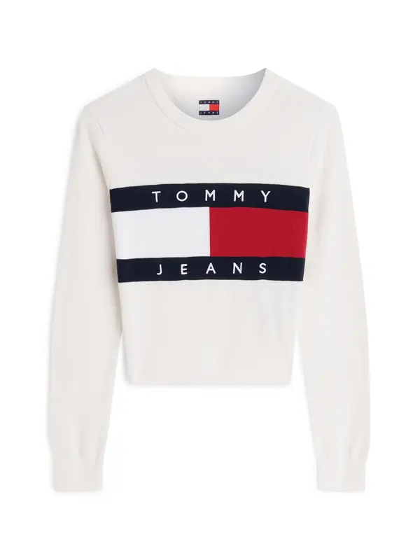 Tommy Jeans Tommy Jeans Pulover  mornarsko plava / svijetlo crvena / bijela