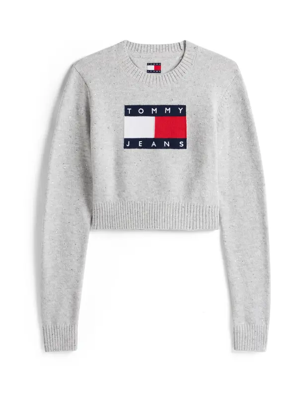 Tommy Jeans Tommy Jeans Pulover  mornarsko plava / svijetlosiva / crvena / bijela