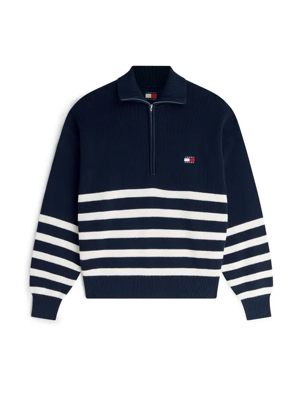 Tommy Jeans Tommy Jeans Pulover  morsko plava / bijela