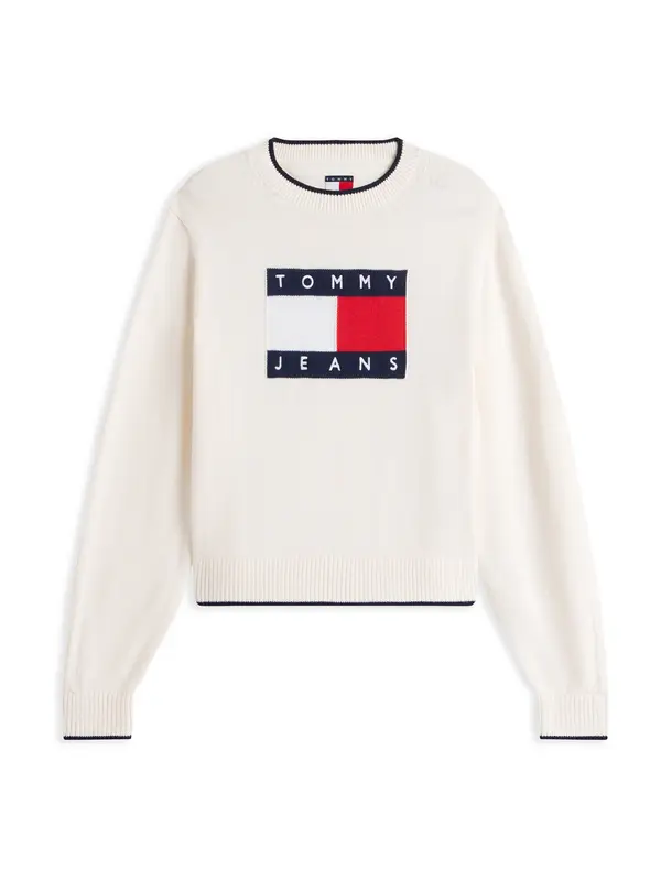 Tommy Jeans Tommy Jeans Pulover  morsko plava / crvena / bijela / vuneno bijela