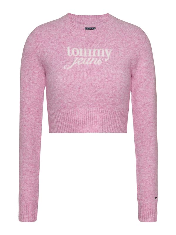 Tommy Jeans Tommy Jeans Pulover  ružičasto crvena / bijela
