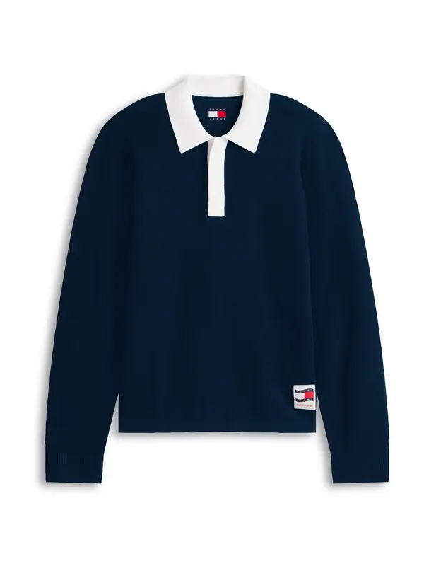 Tommy Jeans Tommy Jeans Pulover  tamno plava / bijela