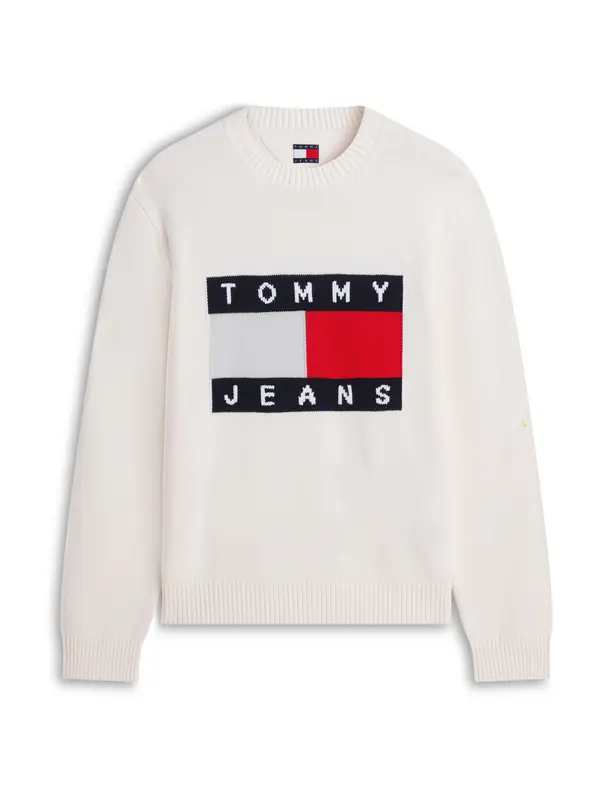 Tommy Jeans Tommy Jeans Pulover  tamno plava / svijetlo crvena / bijela