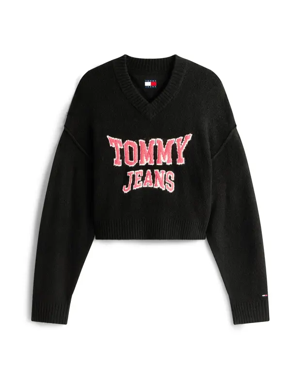 Tommy Jeans Tommy Jeans Pulover 'VARSITY'  svijetlocrvena / crna / bijela
