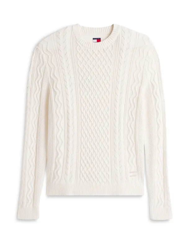 Tommy Jeans Tommy Jeans Pulover  vuneno bijela