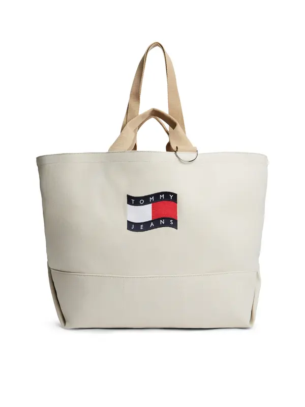 Tommy Jeans Tommy Jeans Shopper torba  boja pijeska / ecru/prljavo bijela / mornarsko plava / svijetlo crvena