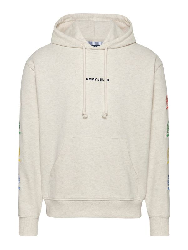 Tommy Jeans Tommy Jeans Sweater majica  bež melange / zelena / crvena / crna